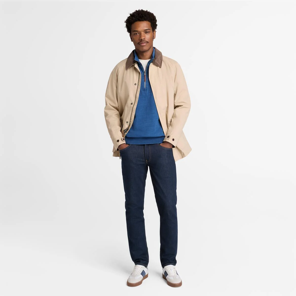 Men's Indigo 1/4 Zip Sweatshirt - Image 2