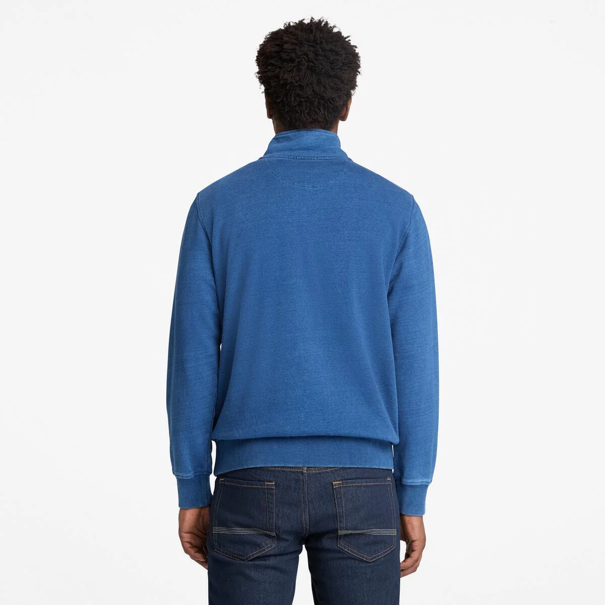 Men's Indigo 1/4 Zip Sweatshirt - Image 3