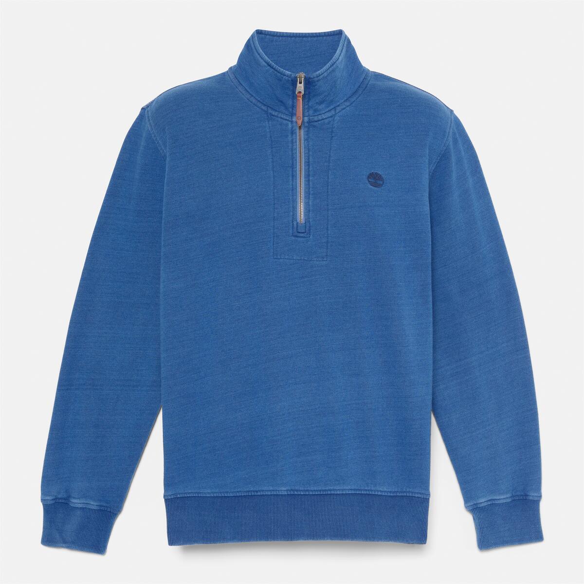 Men's Indigo 1/4 Zip Sweatshirt - Image 5