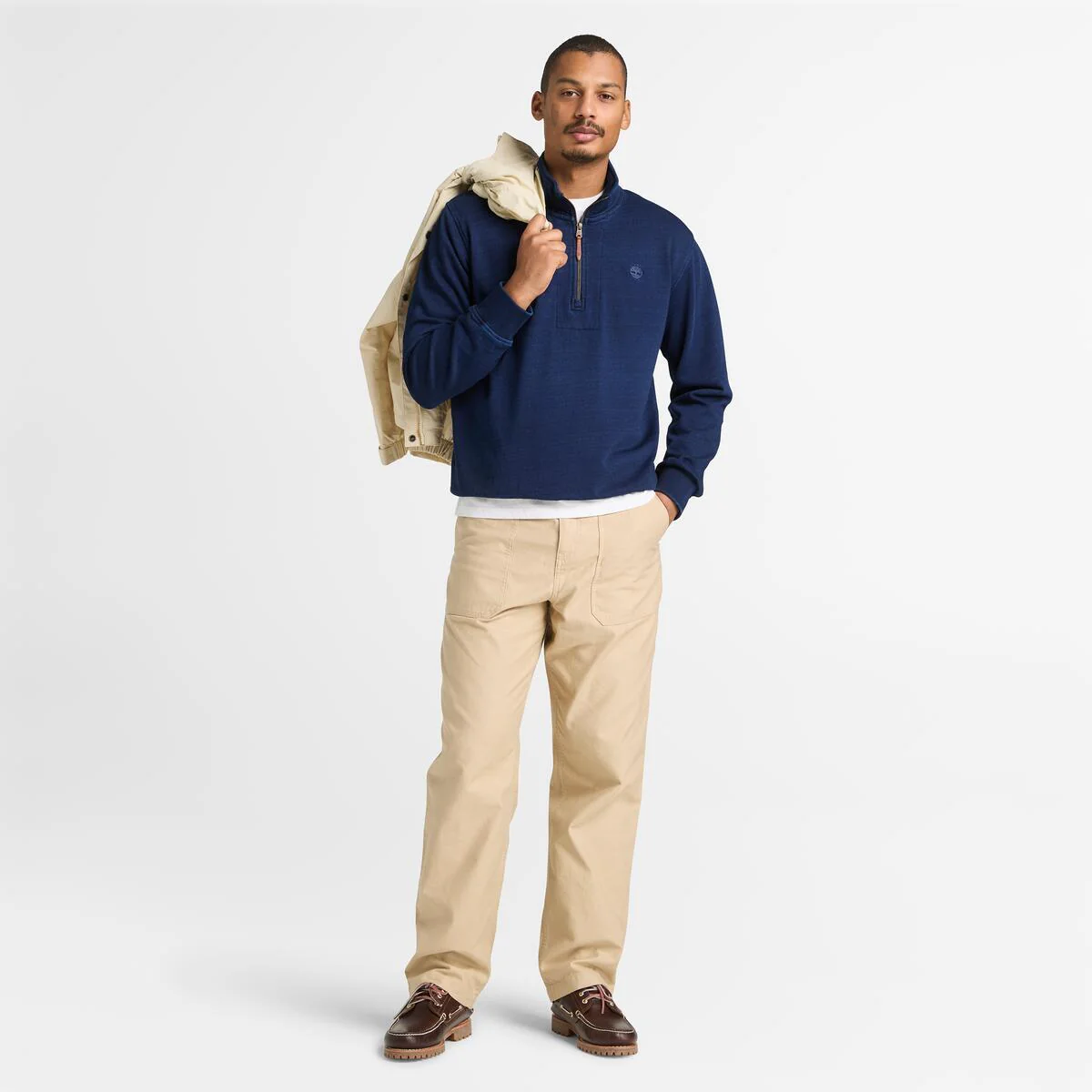Men's Indigo 1/4 Zip Sweatshirt - Image 2