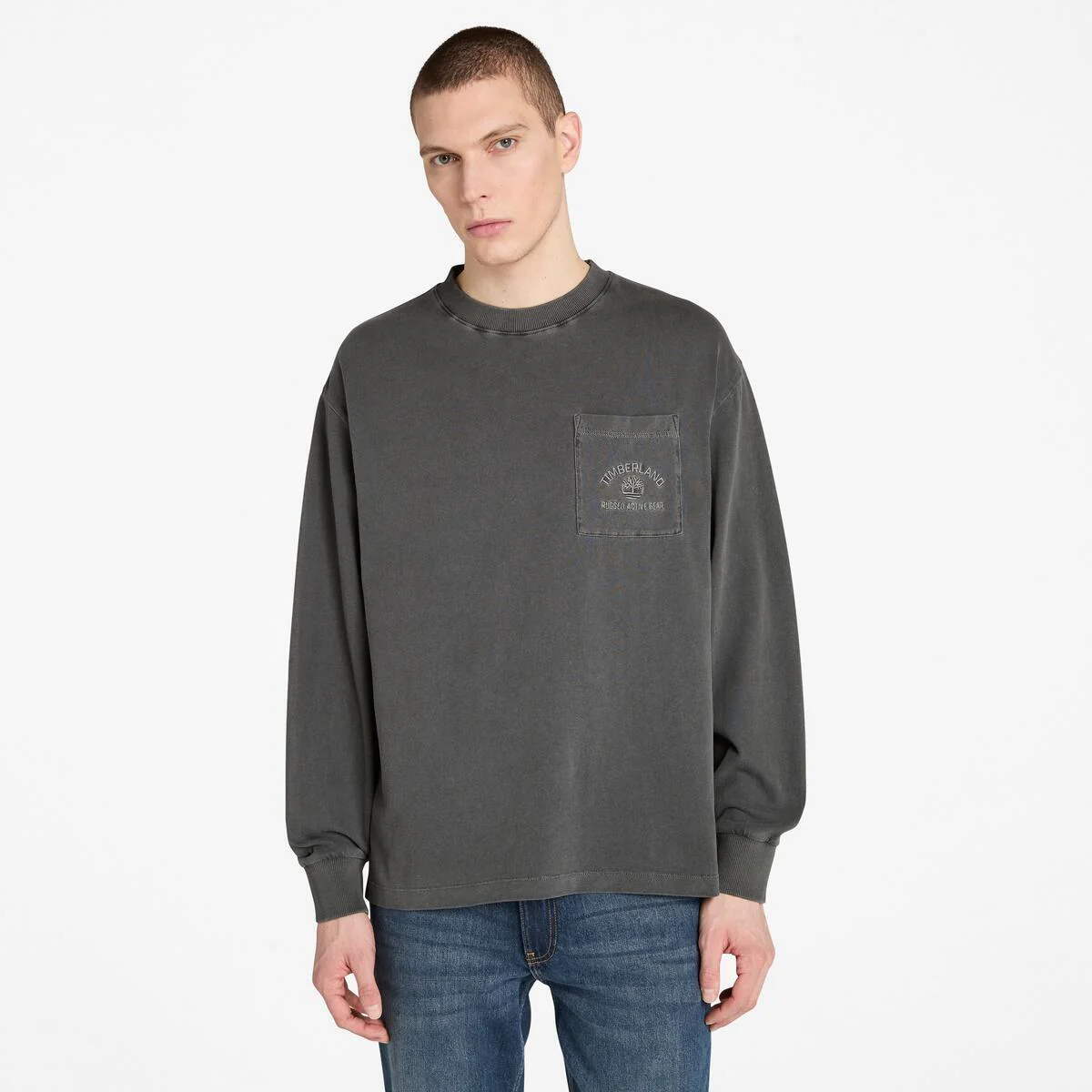 Unisex Garment Dyed Long Sleeve Tee - Image 2