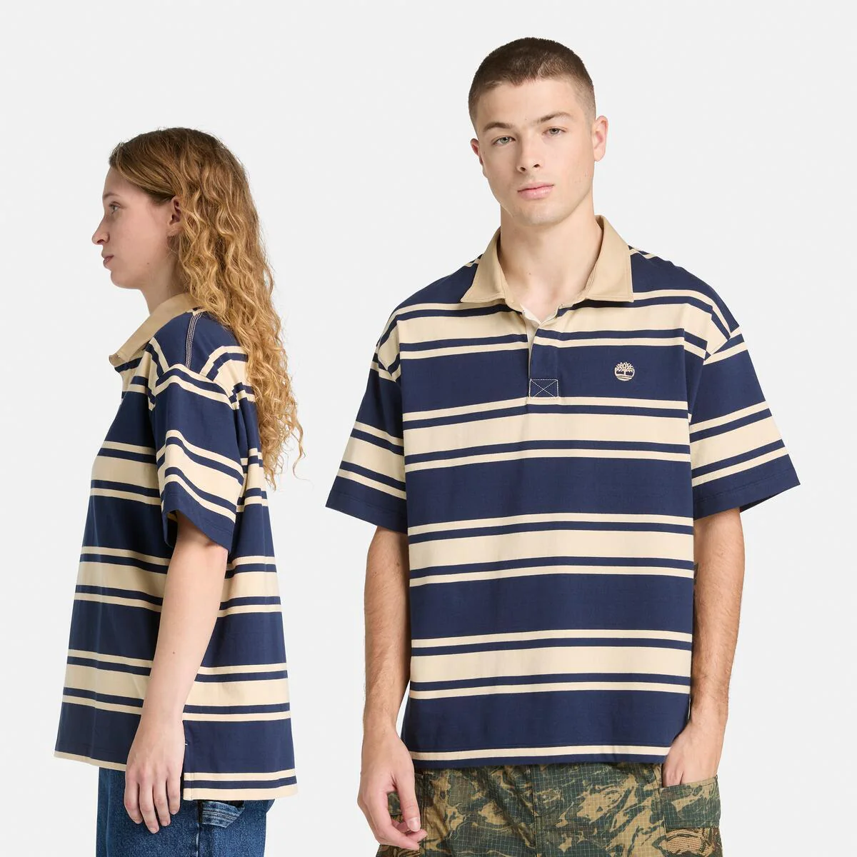 Unisex Striped Rugby Polo