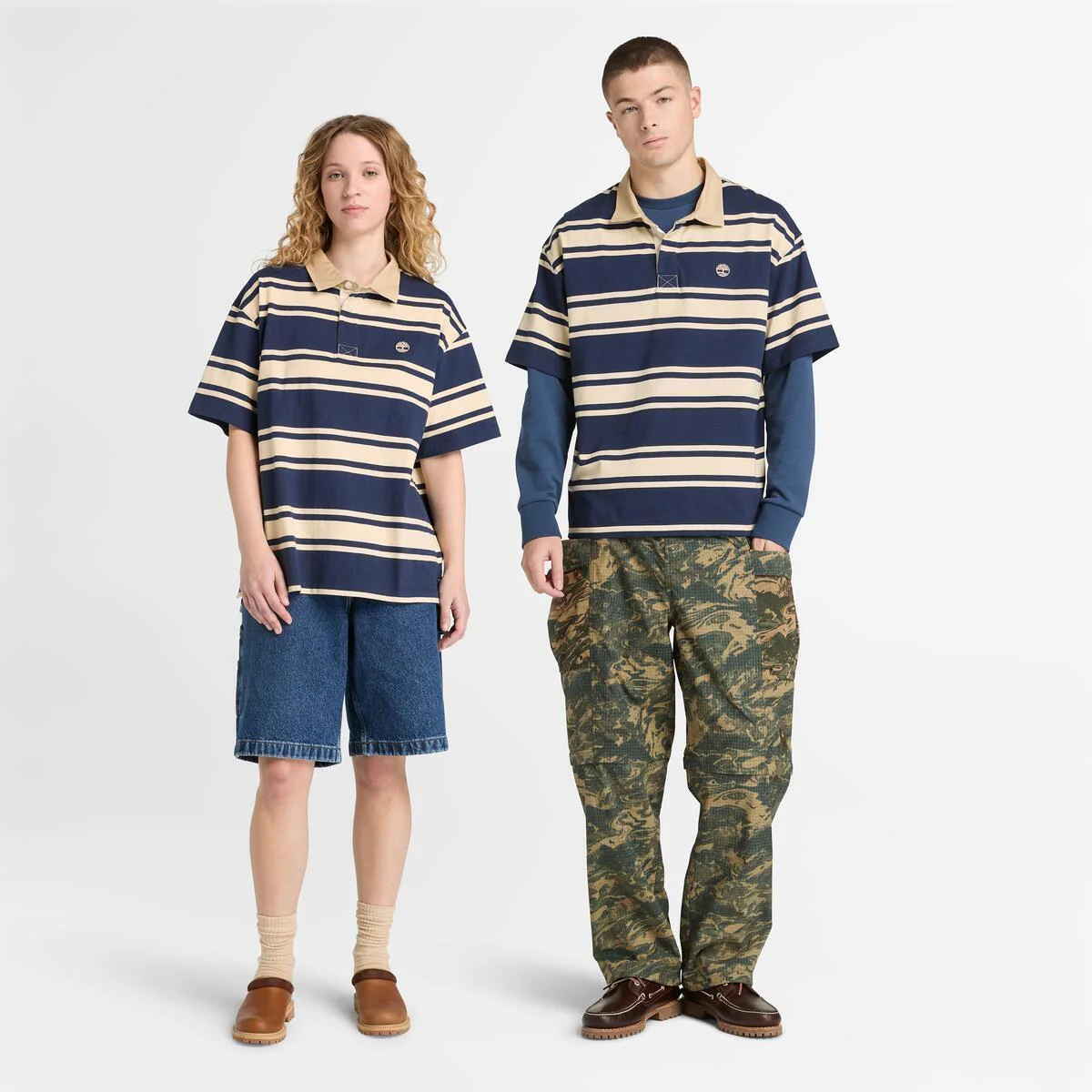 Unisex Striped Rugby Polo - Image 2