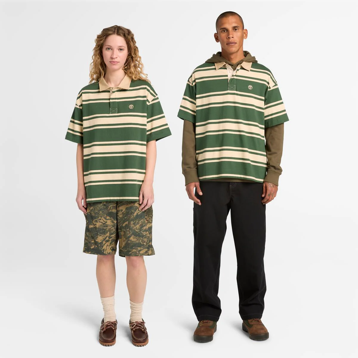 Unisex Striped Rugby Polo - Image 2