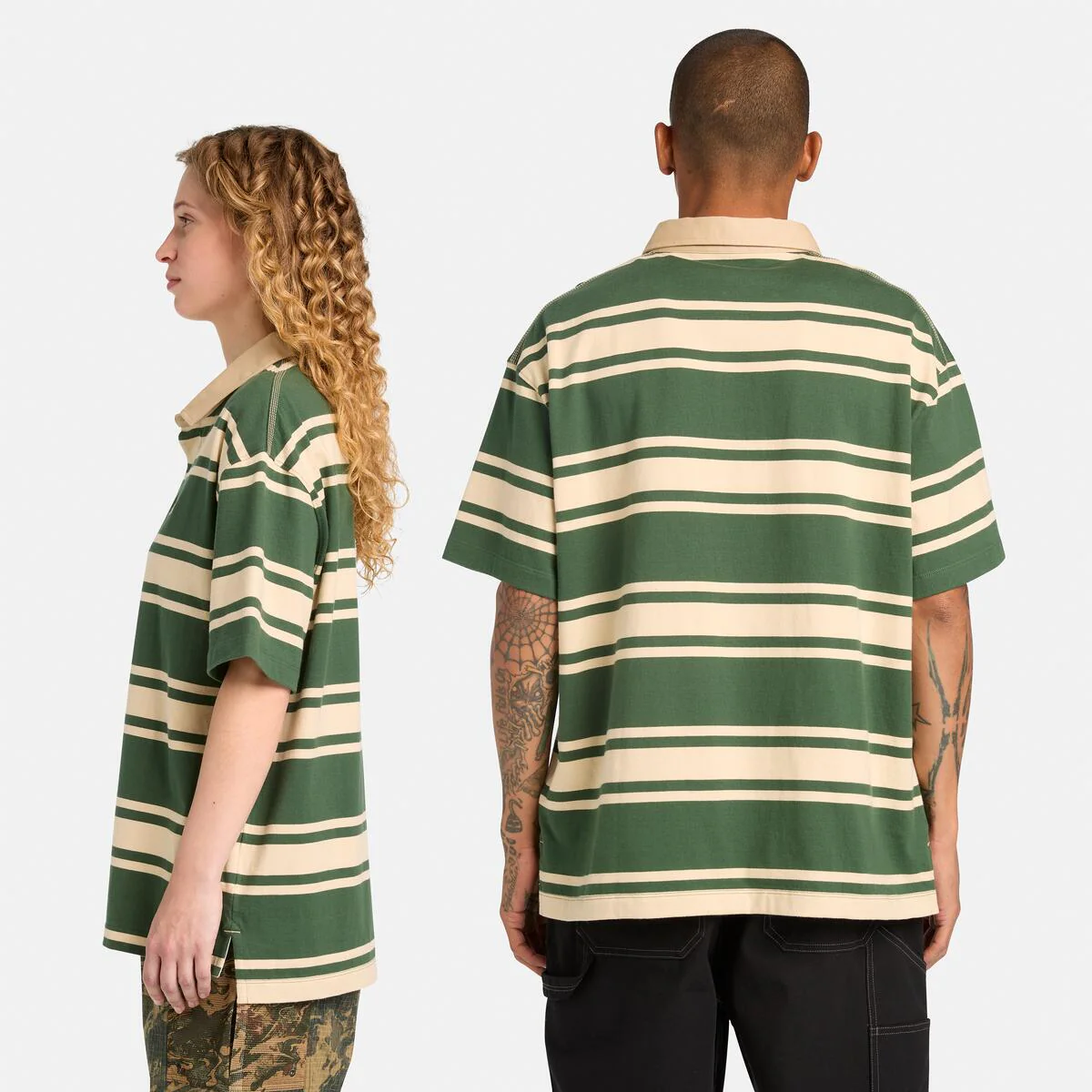 Unisex Striped Rugby Polo - Image 3